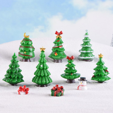 Christmas Tree Miniature Figurine Mini Christmas Decoration For Home Kawaii Diy Fairy Garden Ornaments Resin Craft One Piece