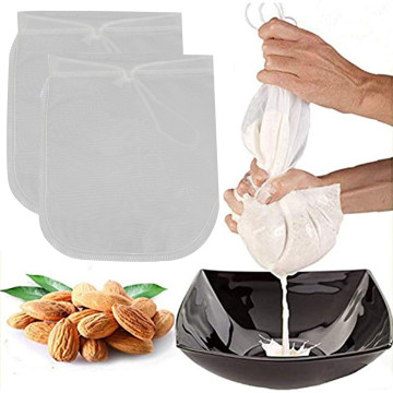 2pcs Pro Quality Nut Milk Bag Reusable Milk Bag & All Purpose Food Strainer Nylon Mesh Bag For Nutmilks And Straining Juices