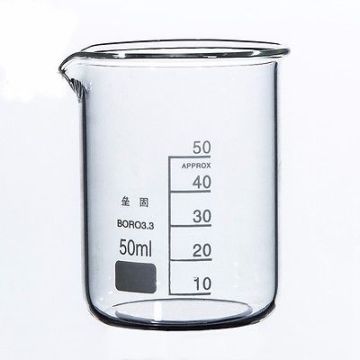 50ml Low Form Beaker Chemistry Laboratory Borosilicate Glass Transparent Beaker Thickened with spout