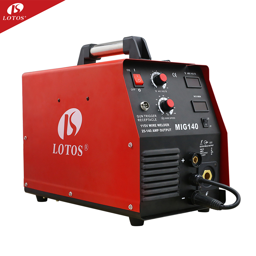 Lotos Mig140 Manufactory Hotsale ac dc igbt inverter mig plasma welder 110v 220v aluminum co2 gas Welding Machine