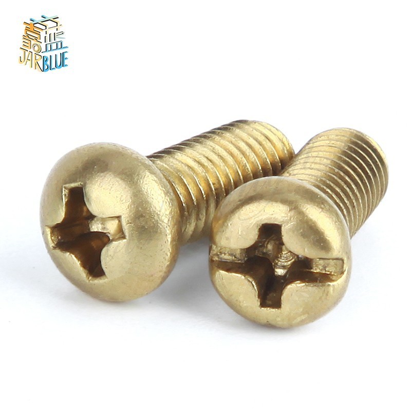 Free shipping GB818 Round head brass Copper M2 M2.5 M3 M4 M5 M6 pan screws Cross machine 2017