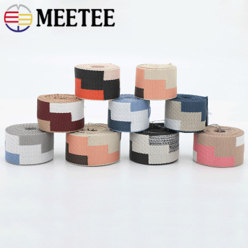 Meetee 4M 38mm Polyester Jacquard Webbing Luggage Decorative Belt Lace Ribbon DIY Bags Strap Webbing Textile Accessories RD050