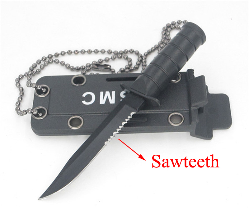 Portable Mini Necklace Blade Fruit Knife Camp Outdoor Hike Edc Pocket Self Hunt Survive Defense box letter package open opener