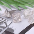 7pcs/set Polyhedral Dice Acrylic Digital Dice D4 D6 D8 D10 D12 D20 Clear White Dice For Dungeons&Dragon D&D RPG Poly Game