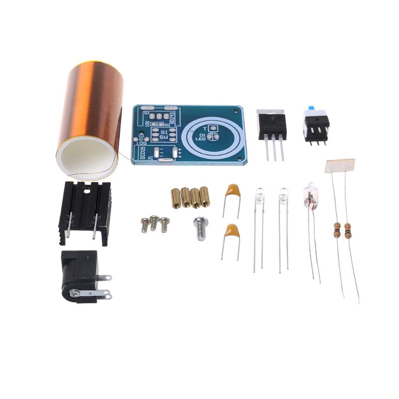 9-12V BD243 Mini Tesla Coil Kit Electronics DIY Parts Wireless Transmission DIY Board Set U1JE