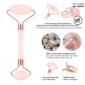 Facial Massage Rose Quartz Roller Powder Crystal Roller Jade Roller Scraper 0.3 Mm Skin Roller Three-piece Beauty Face-lift Tool