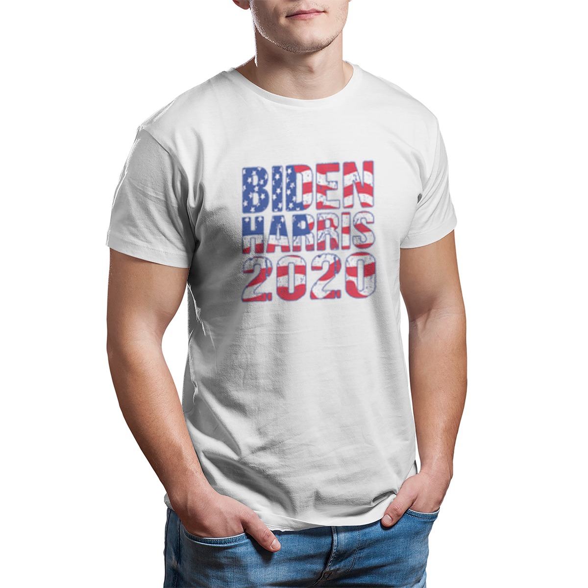 Biden Harris 20 Win Men's T Shirt Novelty Tops Bitumen Bike Life Tees Clothes Cotton Printed T-Shirt Plus Size Tshirts 3301