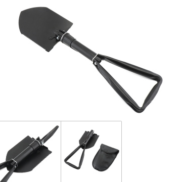 Black High Carbon Steel Multifunctional Large Scale Camping Folding Shovel for Outdoor Activities