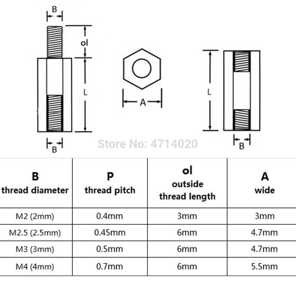 10/50pc Solid Brass Copper M2 M2.5 M3 M4 Hex Standoff Hexagon Pillar M-F F-F Male-Female Female Spacer for PCB Board Motherboard