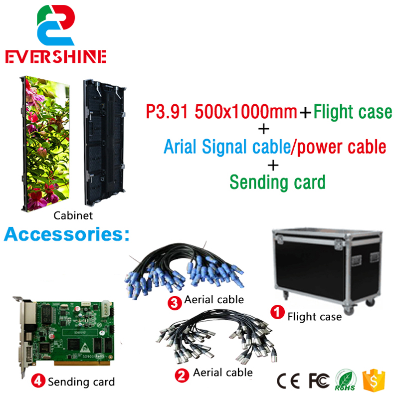 service supremacy p3.91 outdoor hd rental led display with Die-cast Alumium 500mmX1000mm Rental Cabinet