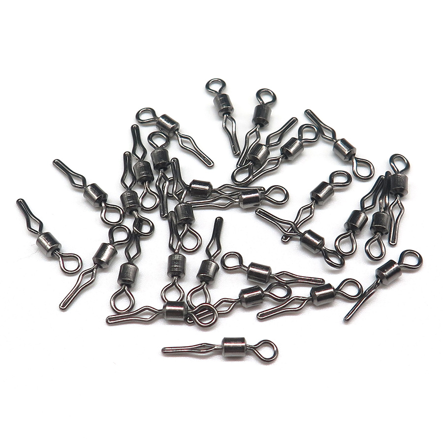 Minfishing 50/100 pcs/lot Swivel Fishing Hook Connector with side line clip fishhooks Rolling Swivel Snap fishing Accessorries