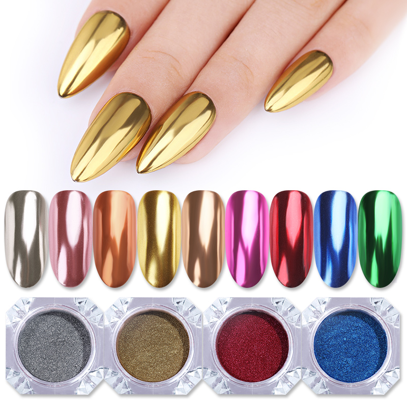 0.5g Nail Mirror Glitter Powder Metallic Color Nail Art UV Gel Polishing Chrome Flakes Pigment Dust Decorations