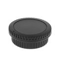 Rear Lens Body Cap Camera Cover Set Dust Screw Mount Protection Plastic Black Replacement for Canon EOS EF EFS 5DII 6D