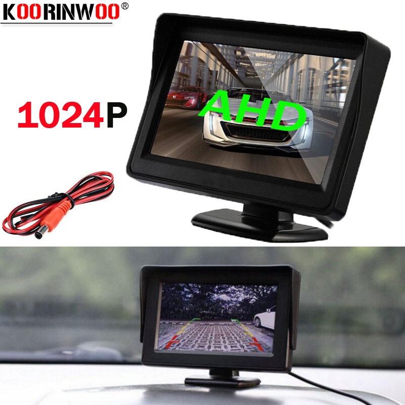 Koorinwoo Intelligent CCD AHD 4.3" Car Monitor 1024P LCD Screen Parking System Display RCA Video System For Radio DVD Andriod