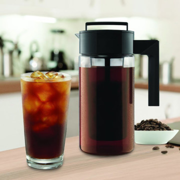 900ML Cold Brew Iced Coffee Brewer Maker Airtight Seal Silicone Handle Coffee Kettle Stainless Steel Glass Thermos For Coffee