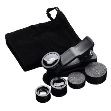 3-in-1 Wide Angle Macro Fisheye Lens Camera Kits Mobile Phone Fish Eye Lenses with Clip 0.67x for All Cell Phones