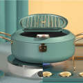 Kitchen Deep Frying Pot Thermometre Tempura Fryer Pan Temperature Control Cookware Fried Chicken Pot Cooking Tools 20cm New