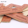 CMCYILING Retro Brown English Hand Made Labels, Leather Tags,Crochet Labels,PU Leather Labels,Shoes Bags DIY Sewing Accessories