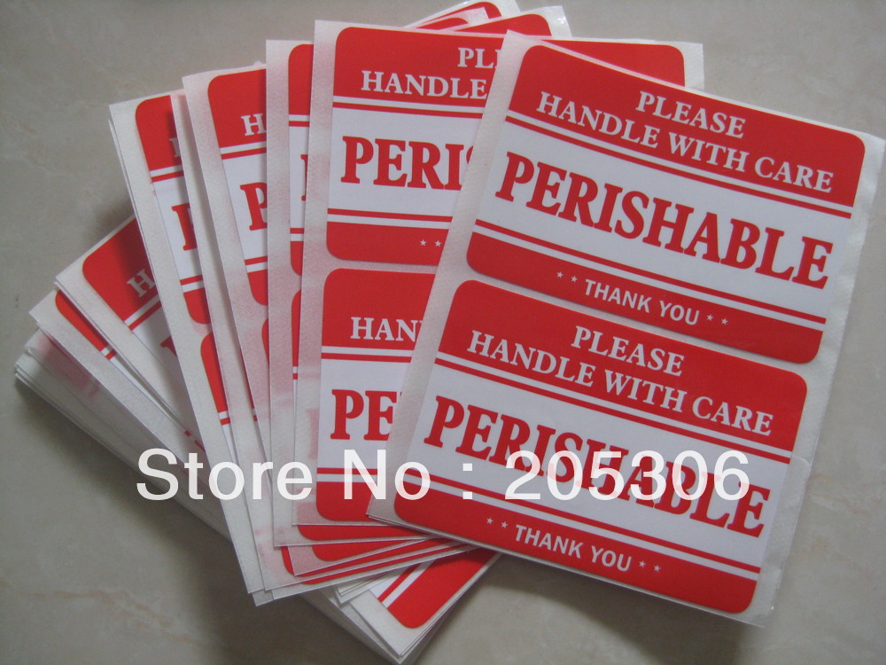 200 pcs/lot 76x51mm PERISHABLE Self adhesive Shipping Label Sticker, Item No.SS19