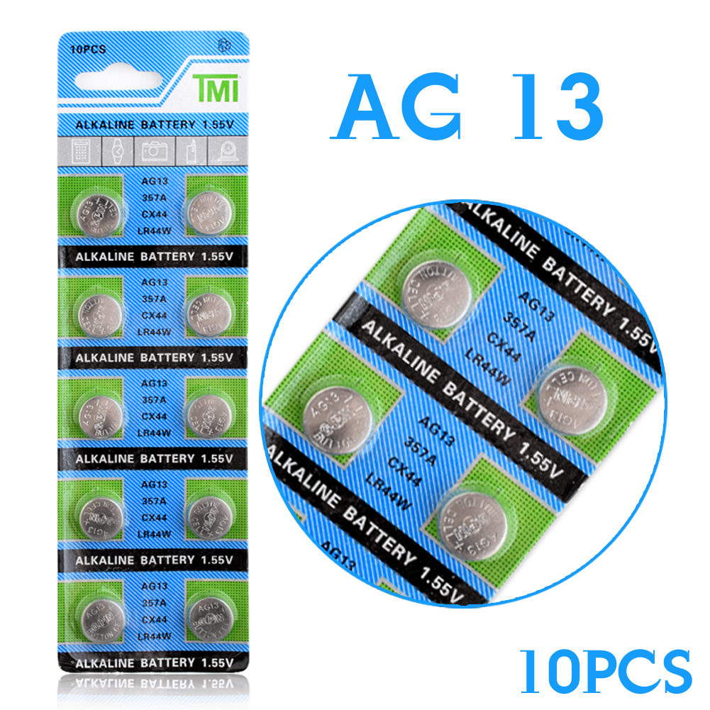 YCDC +2020+ +Sale+ 10 Pcs AG13 LR44 357A S76E G13 Button Coin Cell Battery Batteries 1.55V Alkaline Pilas Boton