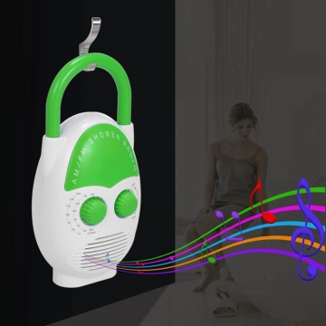Music AM FM Fashion Battery Powered Home Shower Radio Gift Bathroom Large Button Insert Card Top Handle Mini Waterproof Speaker