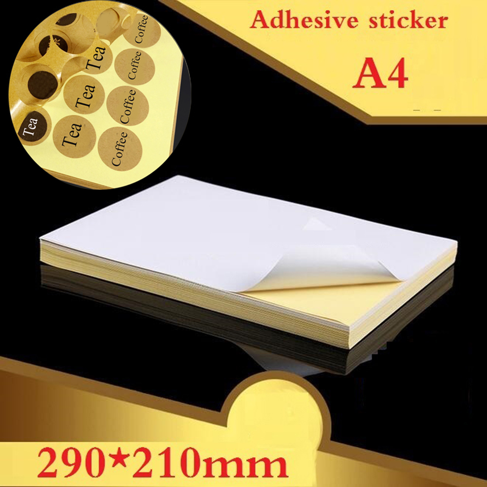 50Sheets Blank Copy Self Adhesive Sticker Label A4 Laser Inkjet Printer Copier Craft Paper Matte Surface Paper