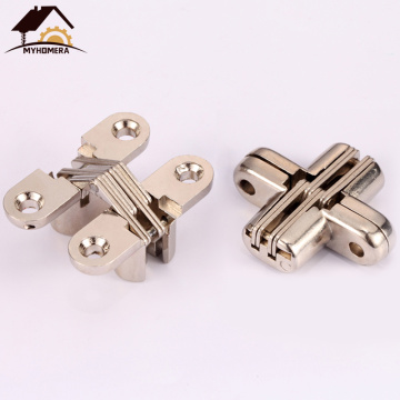 Myhomera 2Pcs Hidden Hinges 12x42MM Invisible Concealed Barrel Cross Door Hinge Bearing Wooden Box For Folding Window Furniture