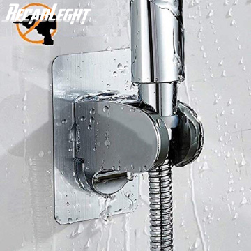 7 Gear Adjustable plastic+plating Holder Self-adhesive Handheld Suction Up Holder Wall Mounted Bathroom Shower Holder Bracket