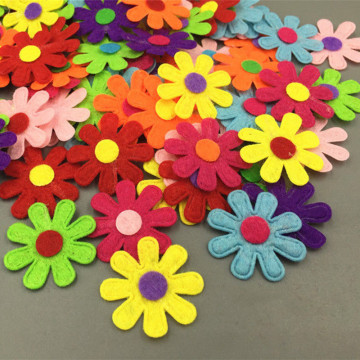 DIY 200Pcs Flowers Felt Appliques Fabric Flower decoration Non-woven Crafts 27mm