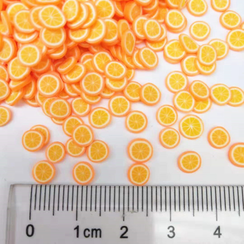 20g/lot 5mm Orange Fruit Polymer Clay Slices Plastic Klei Mud Particles For Card Making Tiny Cute DIY Crafts