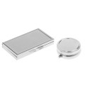 2pcs Travel Round Square Metal Pill Storage Case Box Vitamins Holder Organizer Pocket Medicine Dispenser Container