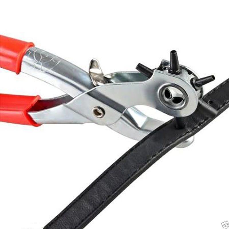 New 6 Hole Size Household Belt Hole Puncher Leather Punchers Tools Leathercraft Punching Machine Hand Pliers Tool Sewing Crafts