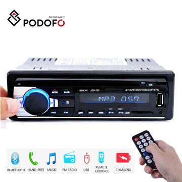 Podofo Stereo Receiver 1DIN In-Dash Car Radios 12V Bluetooth Autoradio MP3 Player Radio Cassette Recorder 1 Din Remote Control
