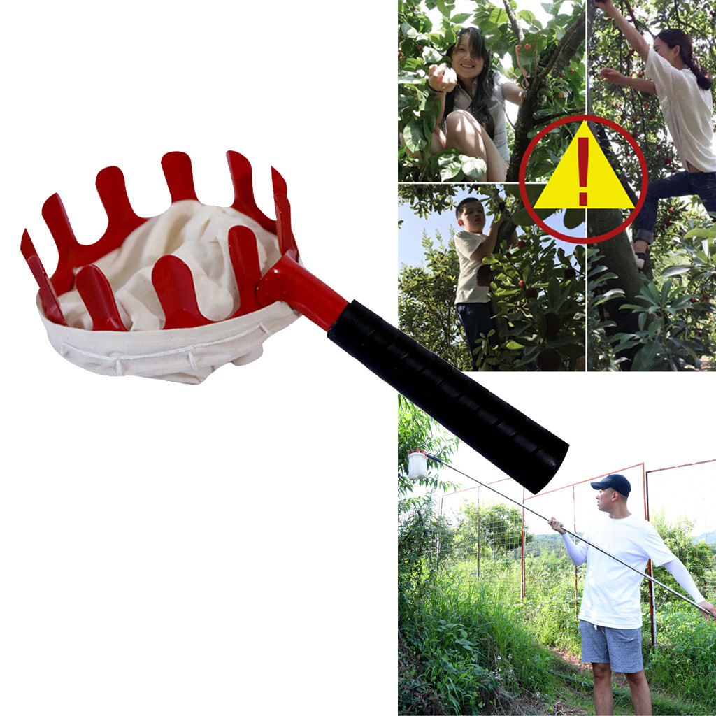 1Pc New Metal Fruit Picker Convenient Fabric Orchard Gardening Apple Peach High Tree Picking Tools #5