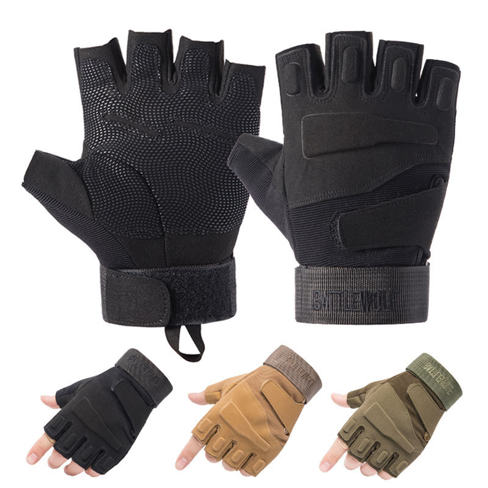 Military Tactical Gloves Men Fighting Half Finger Army Military Gloves Anti-slip Outdoor Cycling Sports Fingerless Gloves Men