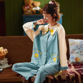 NIGHTWA Women Pajamas Autumn Long sleeve Cotton sleepwear Sweet Cute Princess Style Outdoor Women Homewear Sleep Lounge