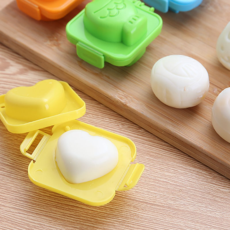 New 6Pcs/Lot Boiled Egg Mold Cute Cartoon 3D Egg Ring Mould Bento Maker Cutter Decorating Egg Tool Kitchen Accessories Sushi