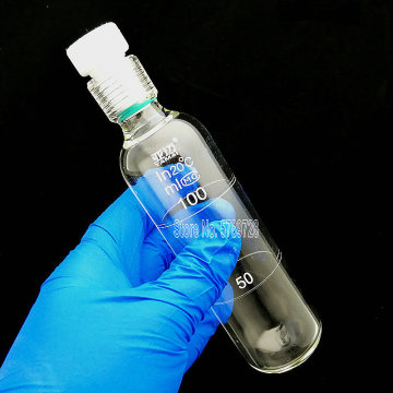 1pcs Screw Glass Pressure Flask with Tetrafluoro-Threaded Plug,Total Phosphorus Total Nitrogen Screw Colorimetric Tube 10-100ml