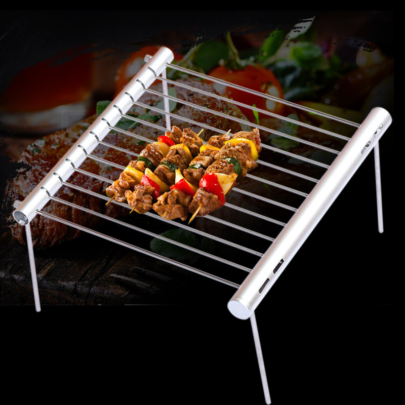 Portable Stainless Steel BBQ Grill Folding BBQ Grill Mini Pocket BBQ Grill Barbecue Accessories For Home Park Use portable grill