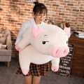 110cm Squishy Pig Stuffed Doll Lying Plush Piggy Toy Animal Soft Plushie Hand Warmer Pillow Blanket Kids Baby Comforting Gift