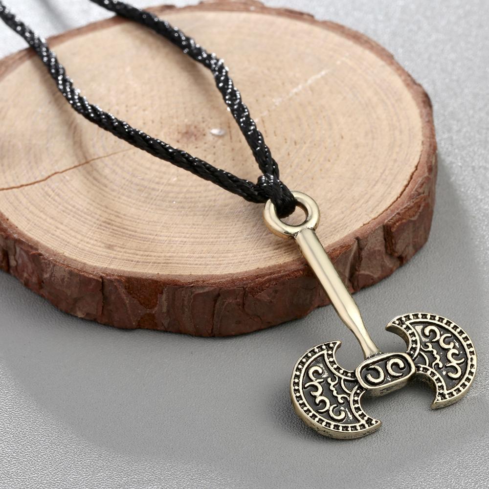 QIAMNI Axe Cross Wing Wolf Eagle Amulet Pagan Talisman Norse Necklace Pendant Slavic Viking Rune Choker Ethnic Male Jewelry Gift