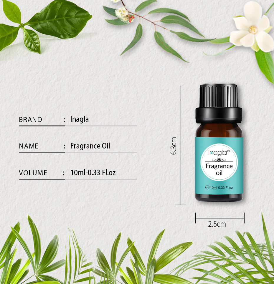 Inagla White Musk 100% Natural Aromatherapy Fragrance Essential Oil For Aromatherapy Diffusers Massage Relieve Stress Air Fresh
