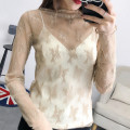 Women Sexy Harajuku Mesh Tops Net See Through T Shirt Transparent Undershirt Star Base Top Camisas Femininas Clubwear tshirt