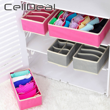Multi-size Underwear Storage Boxes Foldable Closet Drawer Divider Closet Organizer Container Box For Ties Socks Bra Bedroom Boxe