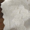 One Meter Floral Embroidered Wave Edge Cotton Lace Ribbon DIY Apparel Sewing & Fabric 75mm Width Beige Lace Trim