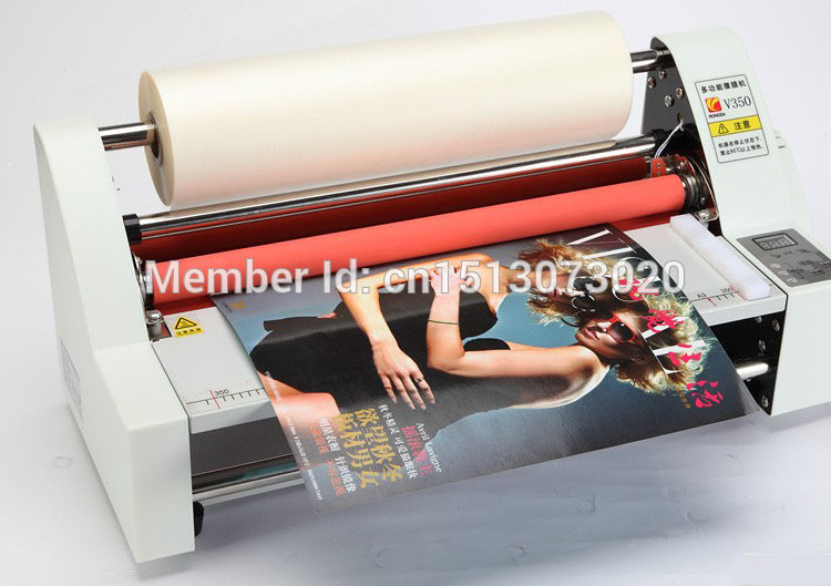 Free Ship 13" 350MM Laminator Four Rollers Hot Roll Laminating Machine electronic temperature control single and sided heating