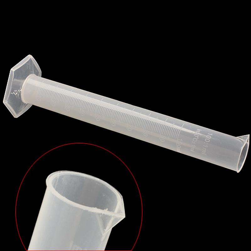 100ml Translucent Plastic Laboratory Cylinder Graduated Measuring Cylinder Tools for Chemistry Laboratory Test School Supplies