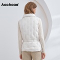 Aachoae 2020 Women's Ultra Light Down Vest Solid White Duck Down Coat Lady Sleeveless Bandage Casual Waistcoat Doudoune Femme