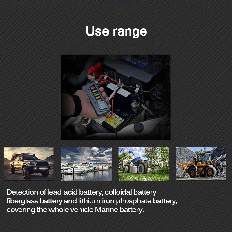 AOZBZ 12V Automotive Battery Tester LCD Digital Test Analyzer Alternator for Car Motorcycle Analyzer 6 LED Lights Auto System
