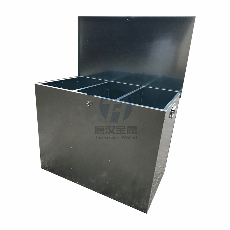 Cold rolled steel feed bins with three compartments